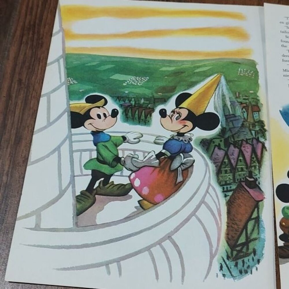 Vintage 1965 Fantasyland Disney Mickey mouse Minnie pages decor nursery - Picture 2 of 3